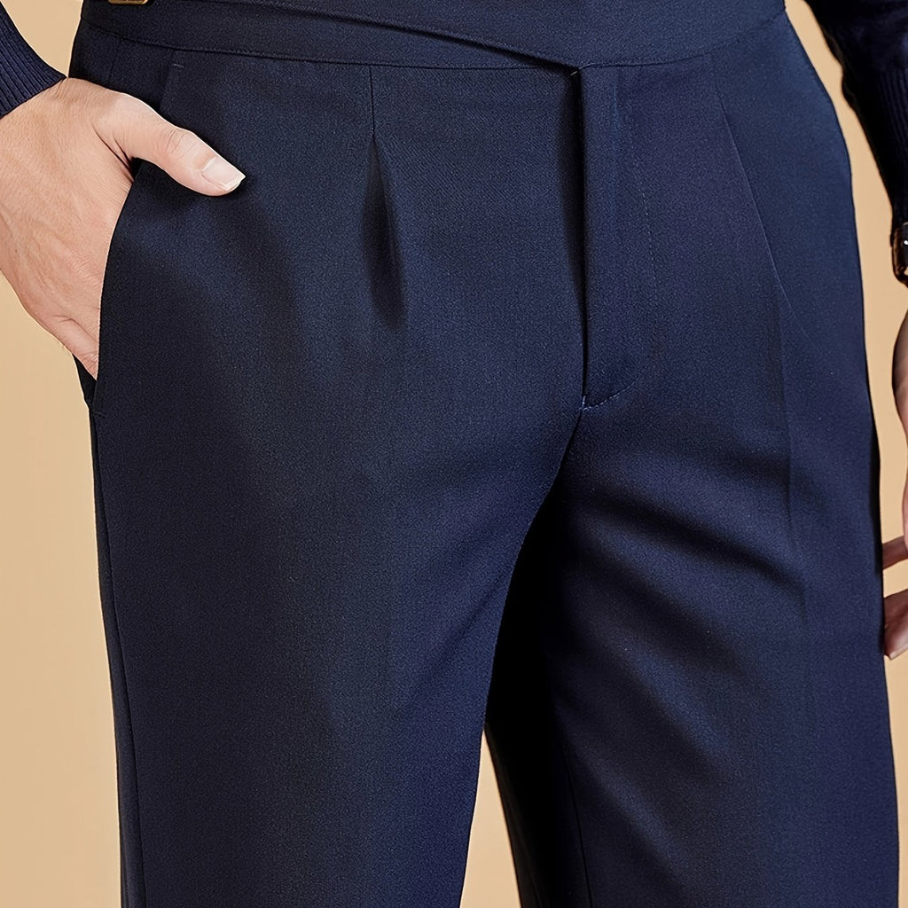 Men's Buckle Waist Pleated Trousers