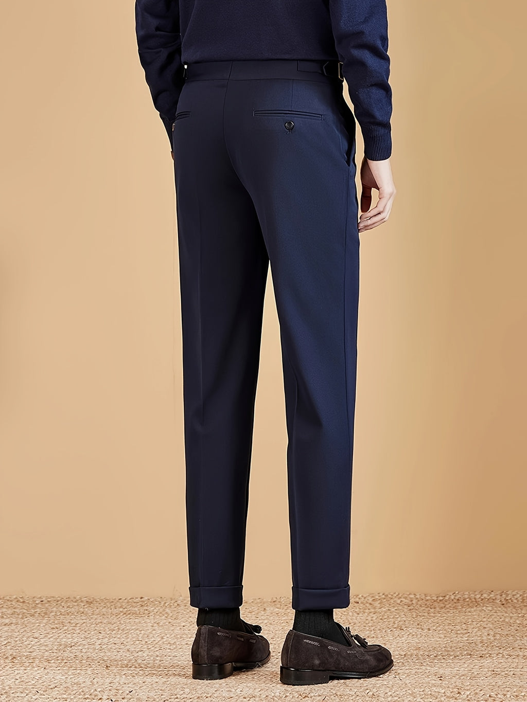 Men's Buckle Waist Pleated Trousers