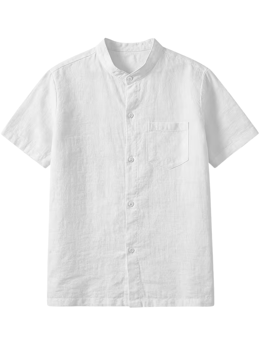 Men's Button-Up Mandarin Collar Set