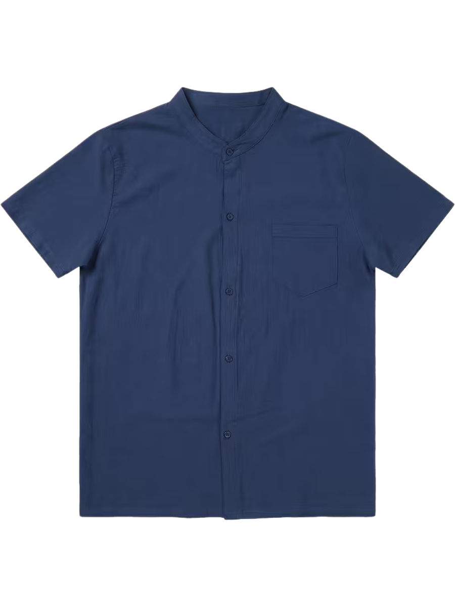 Men's Button-Up Mandarin Collar Set
