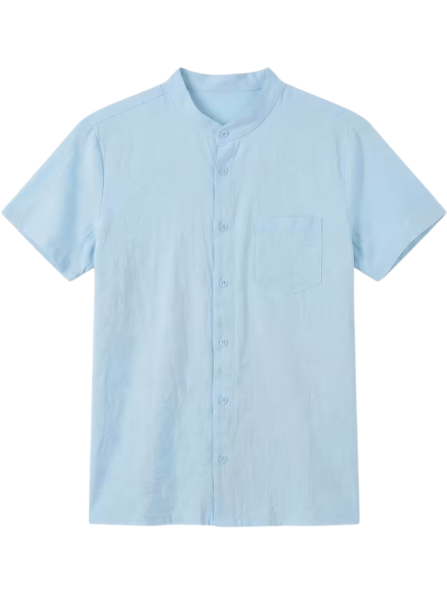 Men's Button-Up Mandarin Collar Set
