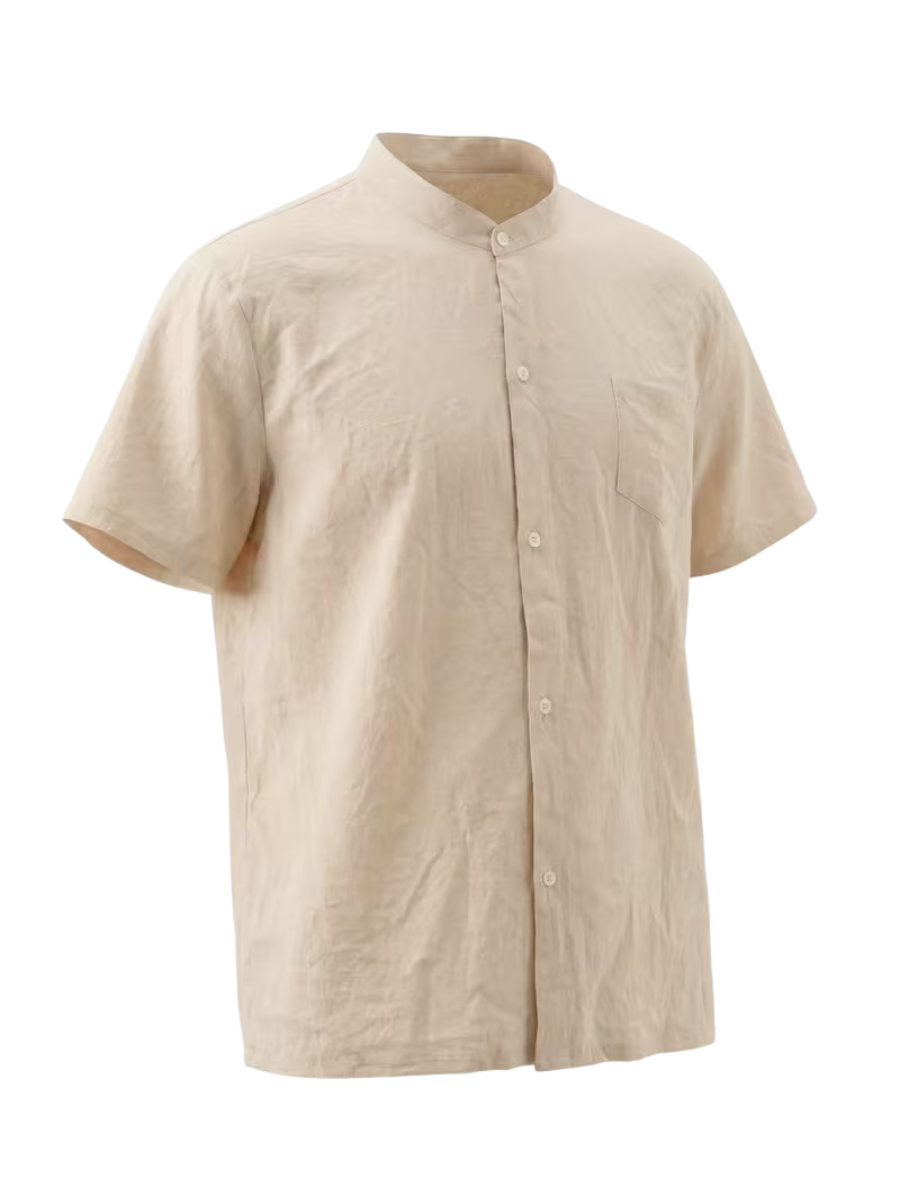 Men's Button-Up Mandarin Collar Set