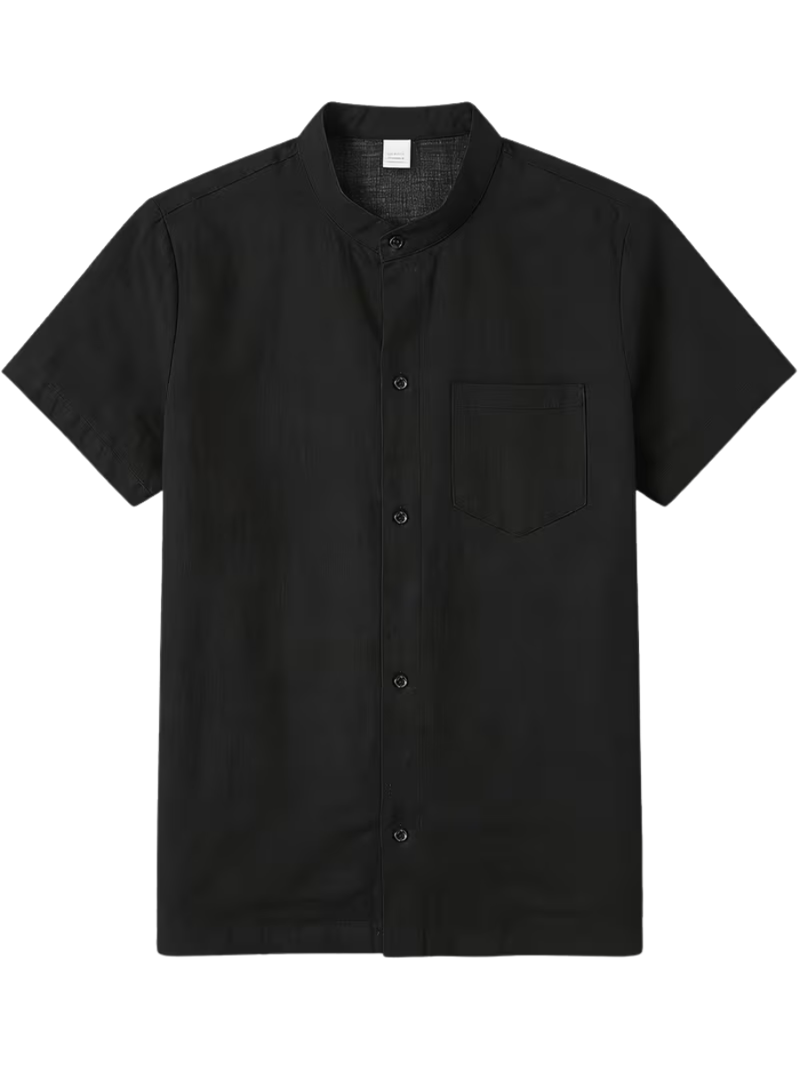 Men's Button-Up Mandarin Collar Set