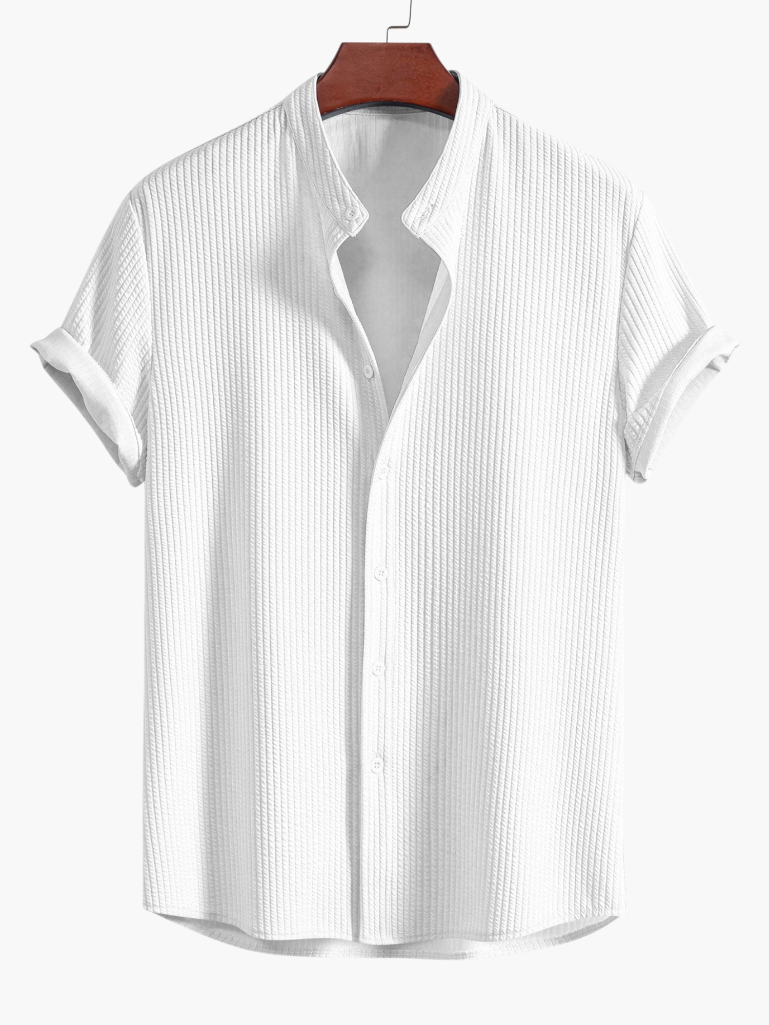 Men's Textured Button-Up Shirt Set