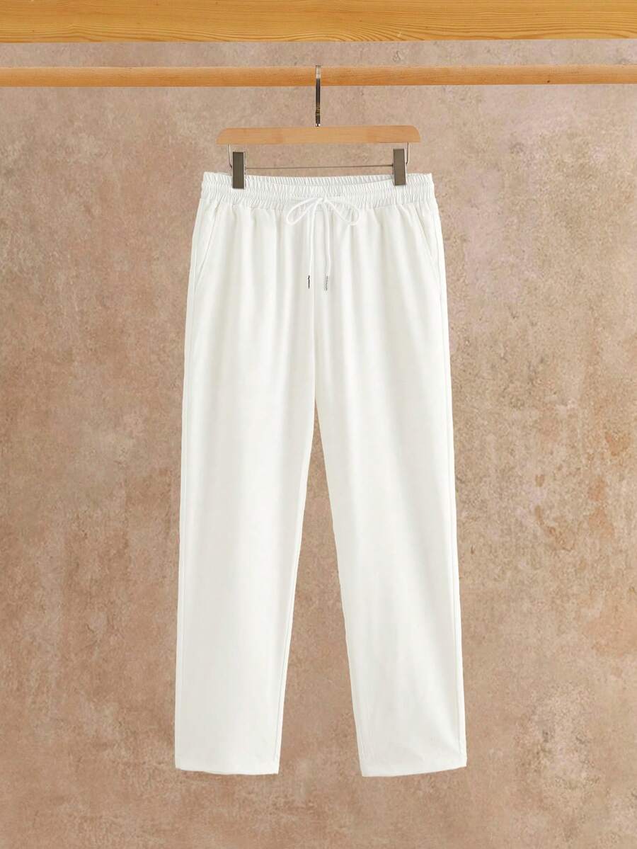 Men's Button-Up Striped Shirt and Trousers Set