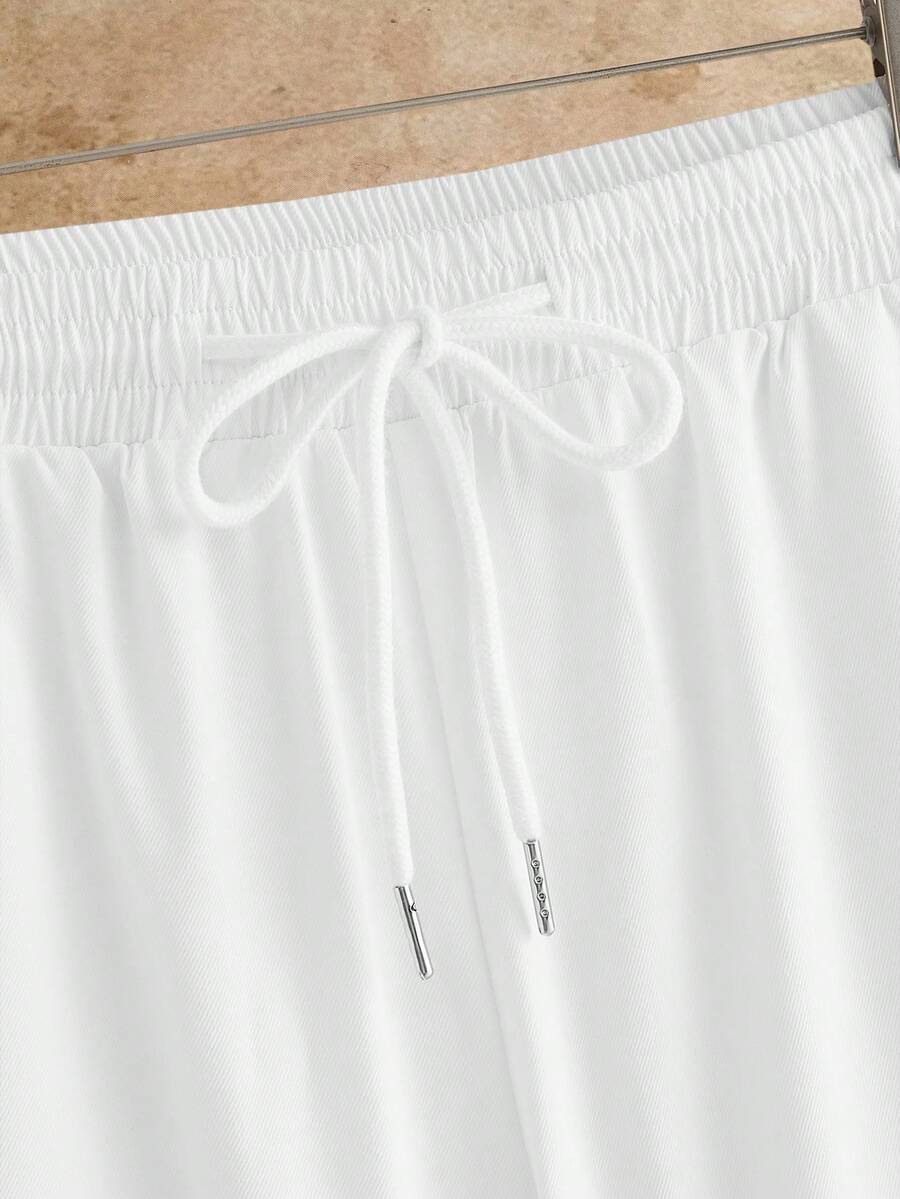 Men's Button-Up Striped Shirt and Trousers Set