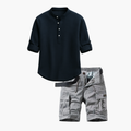 Men's Buttoned Grandad Shirt Set