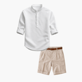 Men's Buttoned Mandarin Collar Set