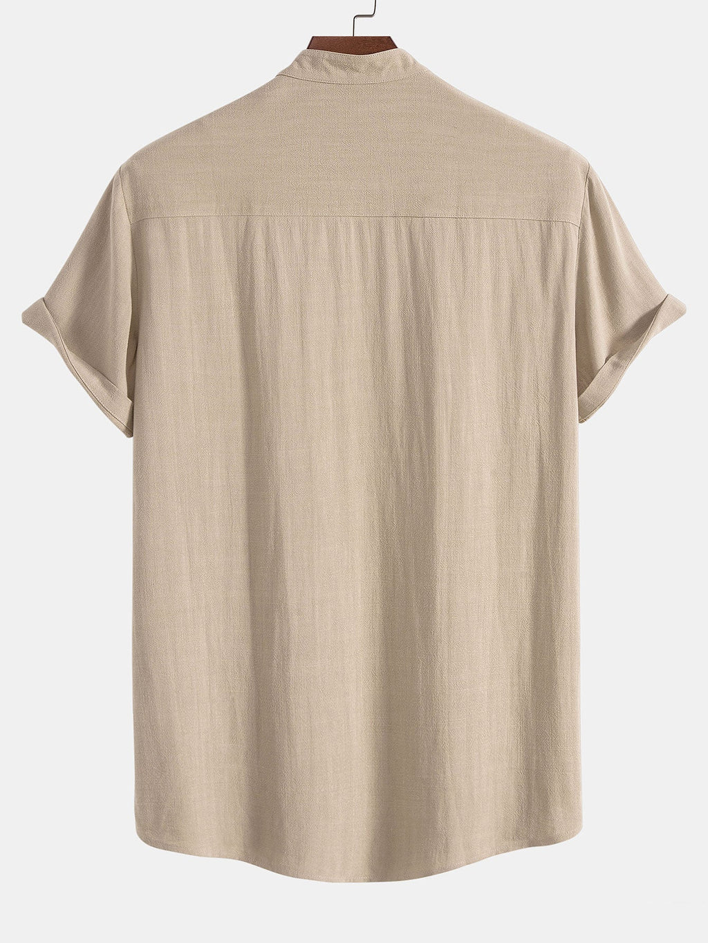 Men's Buttoned Mandarin Collar Shirt