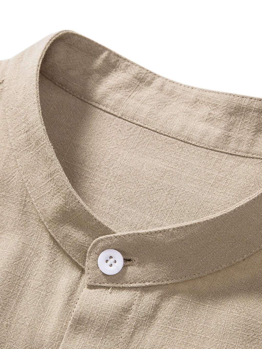 Men's Buttoned Mandarin Collar Shirt