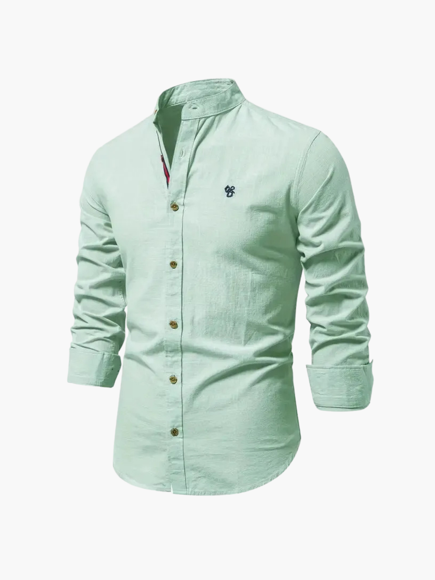 Men's Buttoned Mandarin Shirt Set
