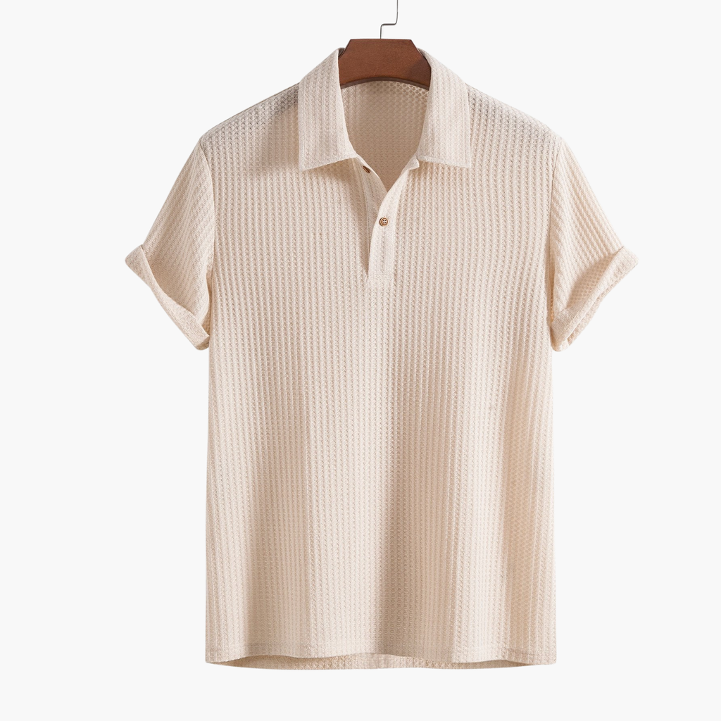 Men's Buttoned Polo and Pleated Shorts Set