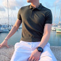Men's Buttoned Ribbed Polo Shirt