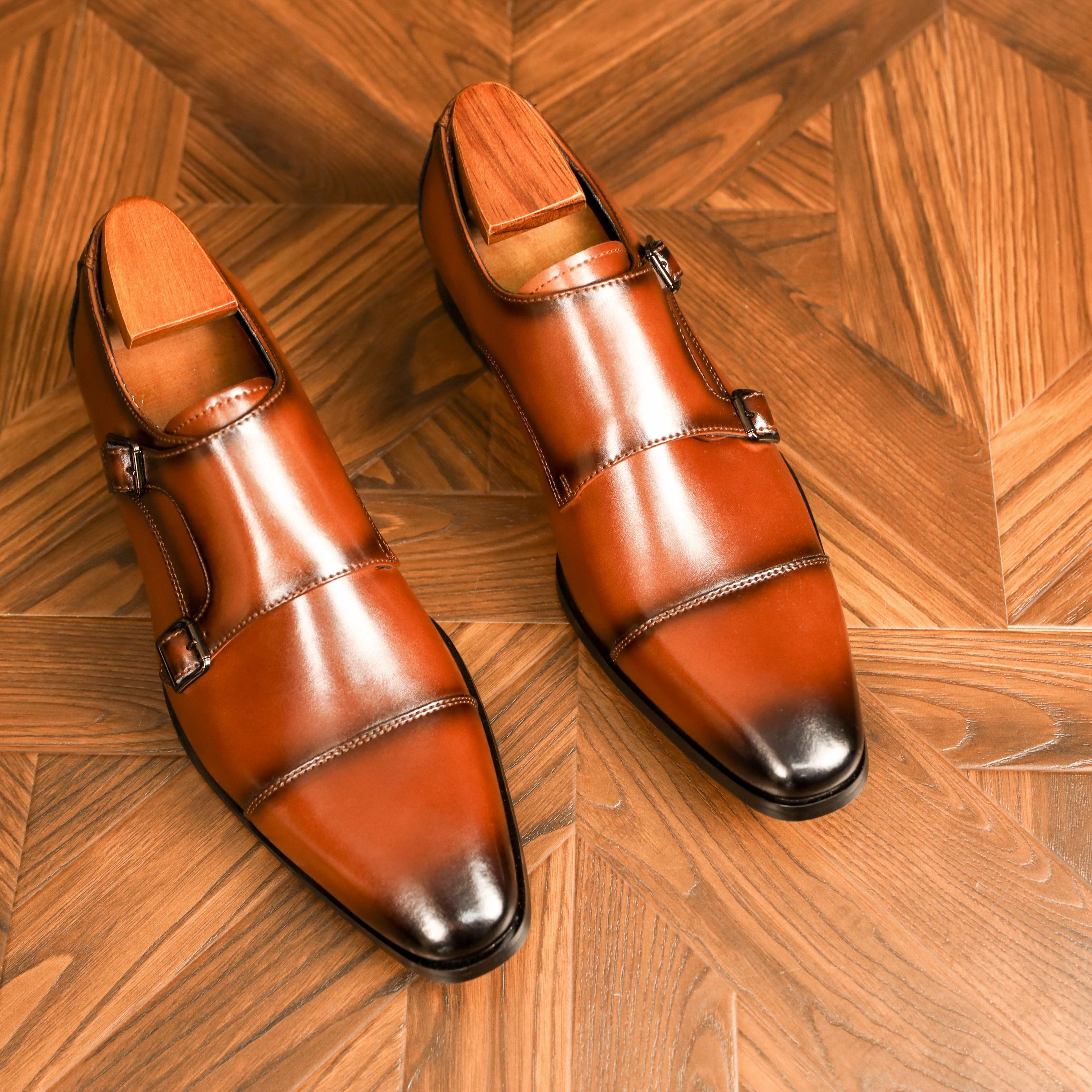 Men's Cap Toe Monk Shoes
