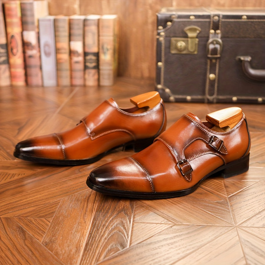 Men's Cap Toe Monk Shoes