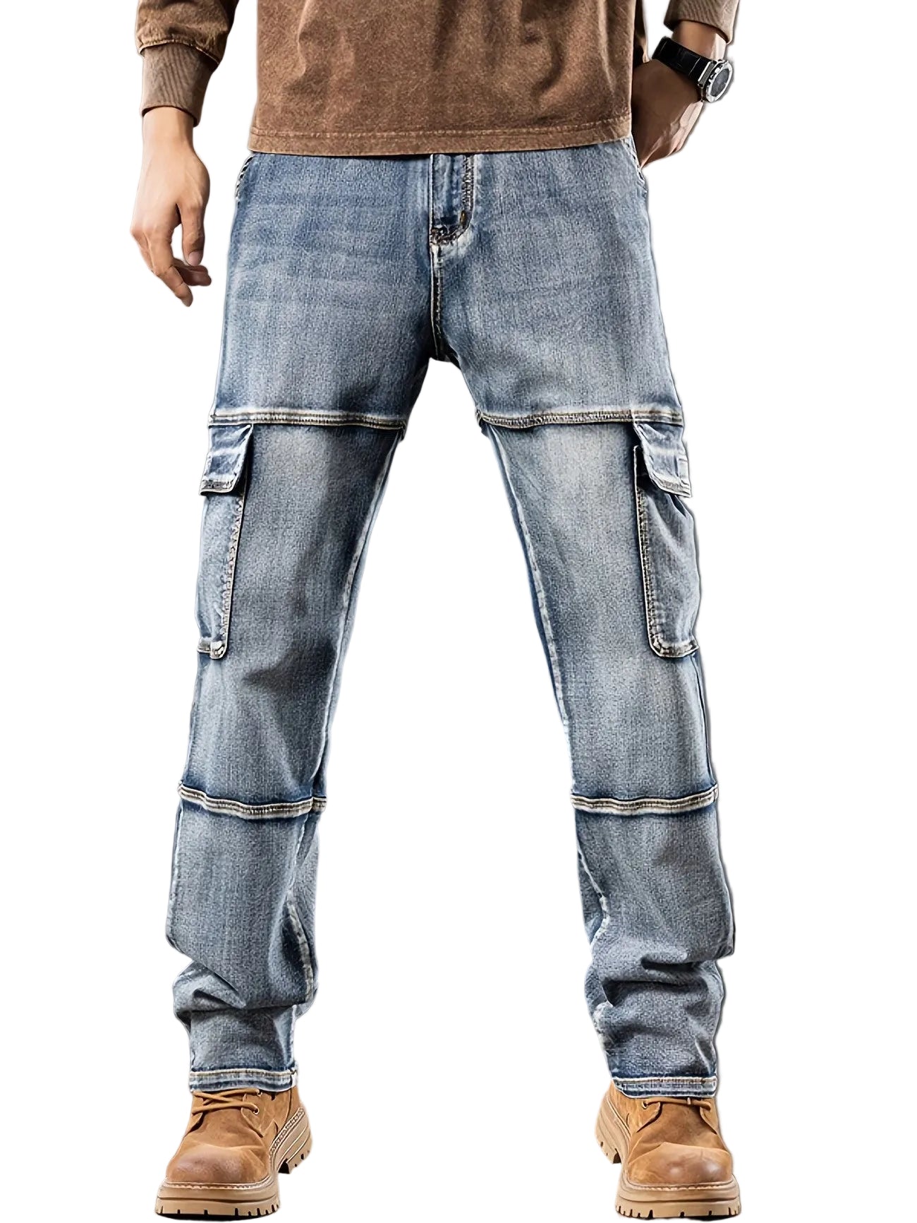 Men's Cargo Straight Jeans