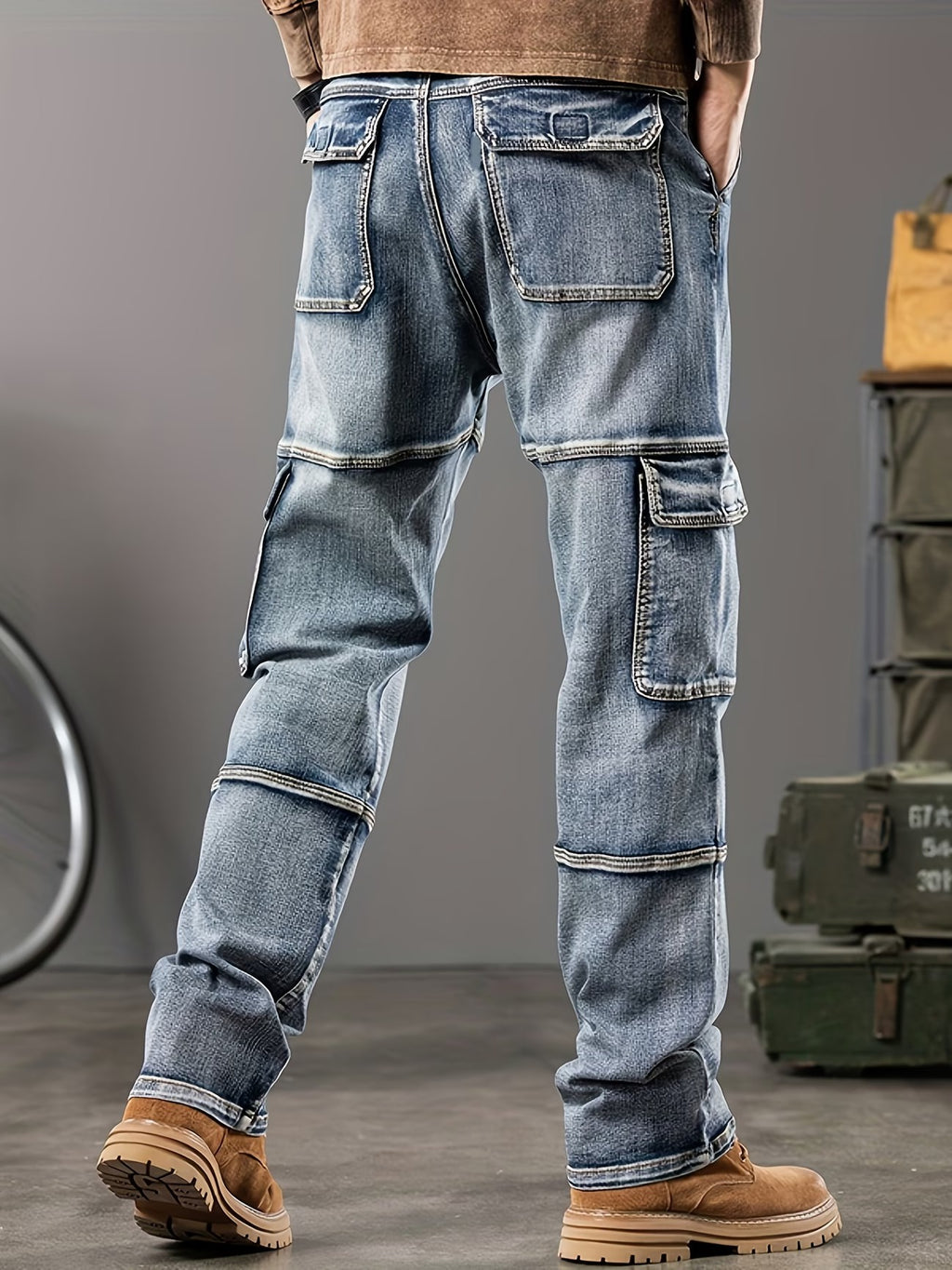 Men's Cargo Straight Jeans