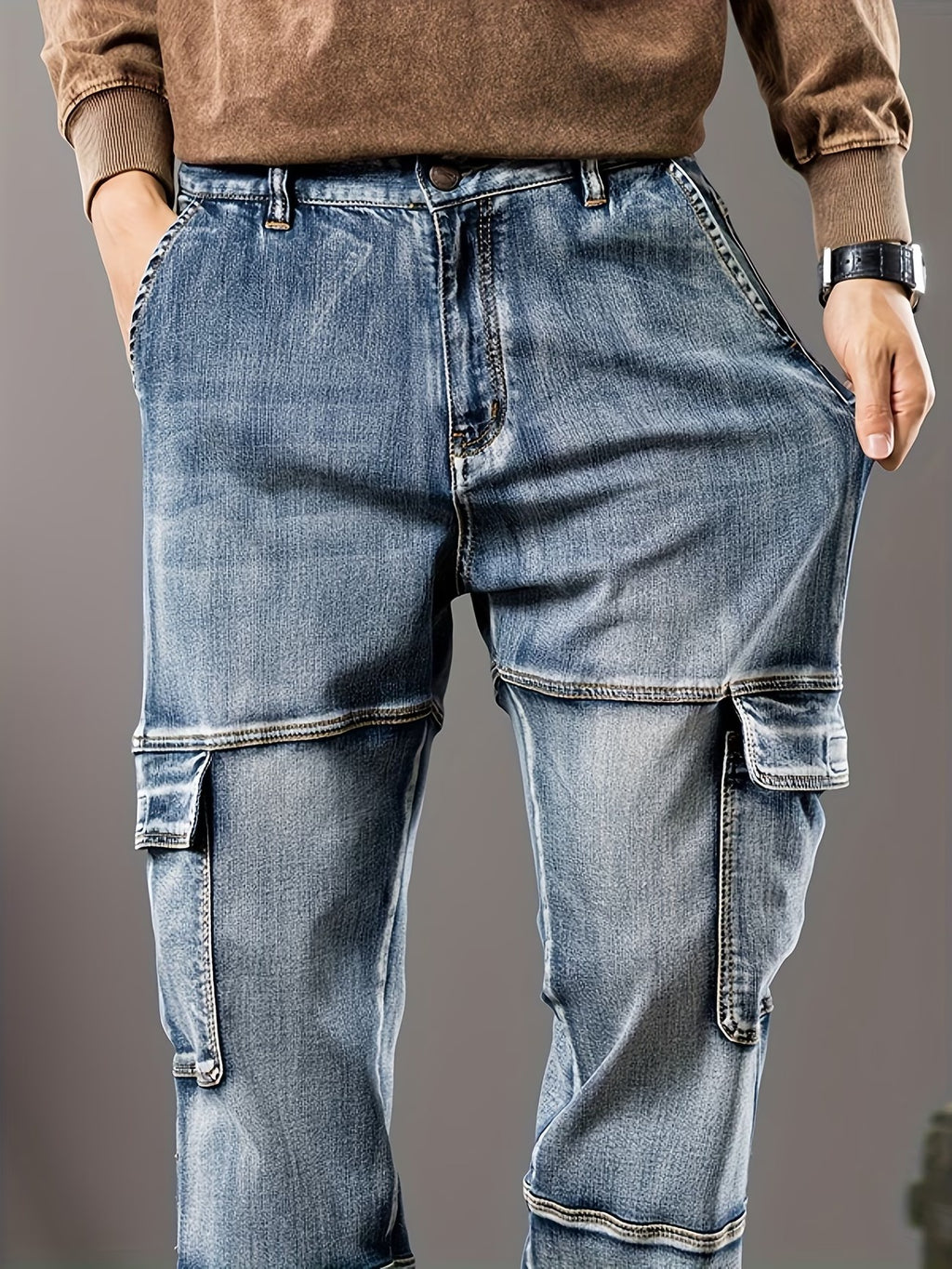 Men's Cargo Straight Jeans