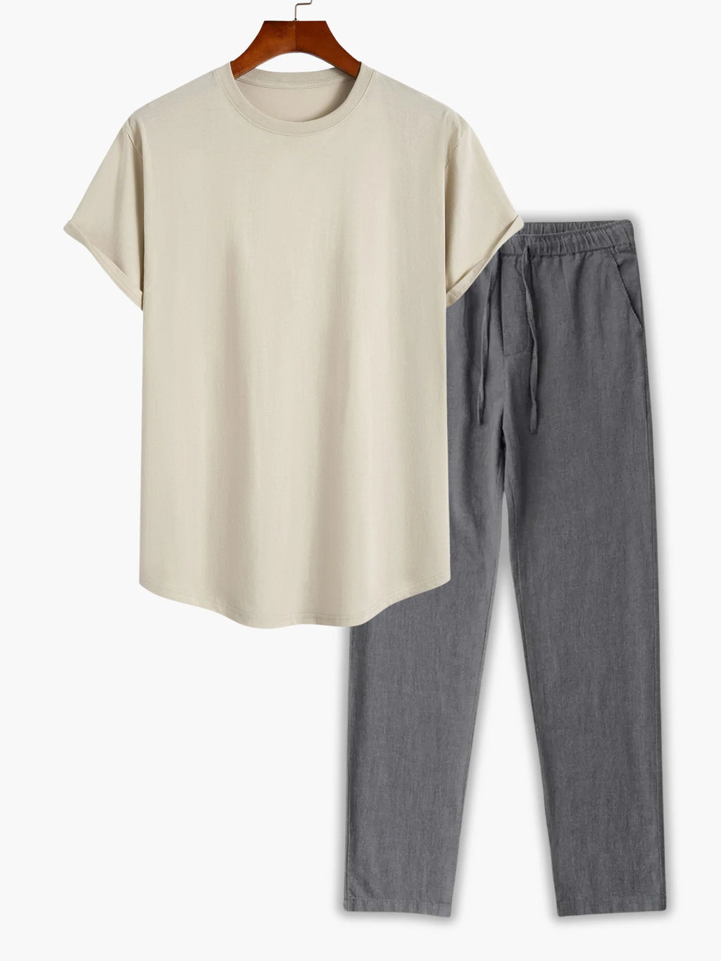 Men's Casual T-Shirt and Trousers Set