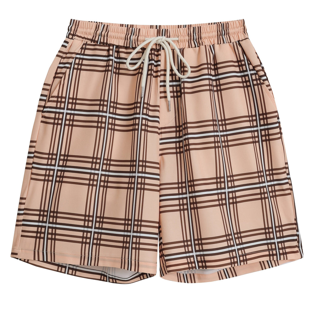 Men's Checked Drawstring Shorts