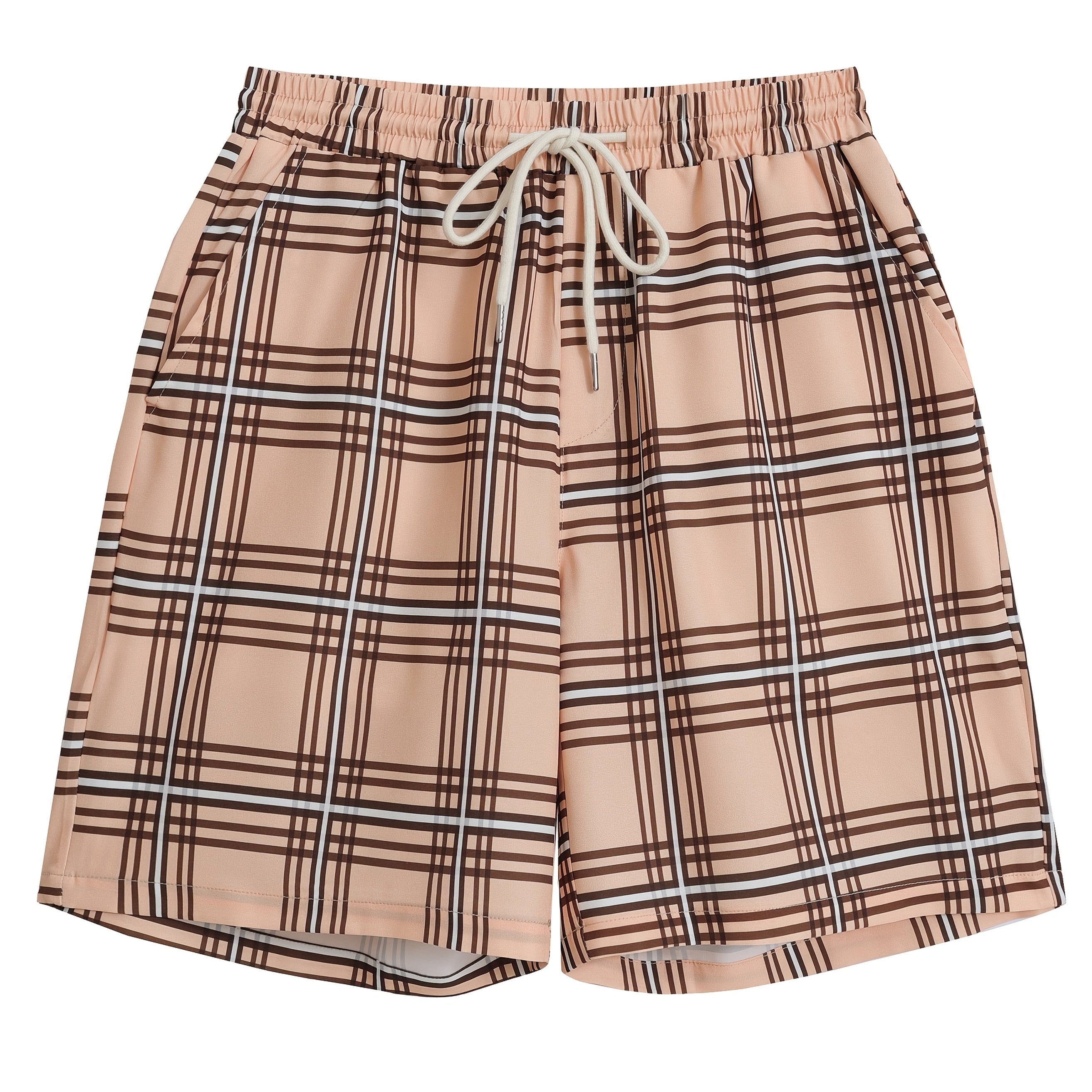 Men's Checked Drawstring Shorts