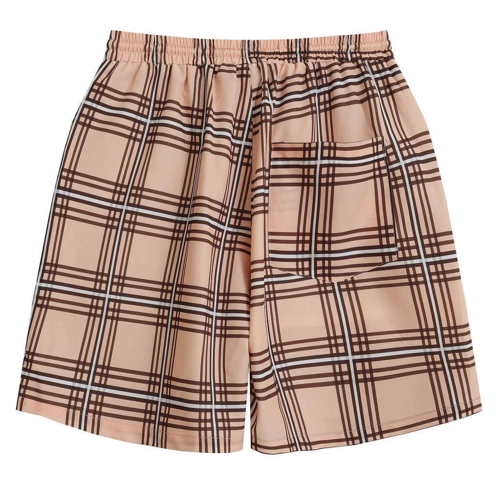 Men's Checked Drawstring Shorts