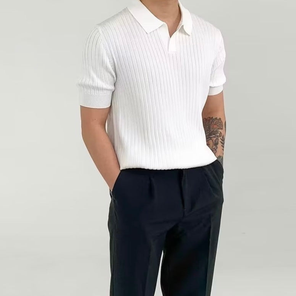 Men's Classic Ribbed Polo Shirt