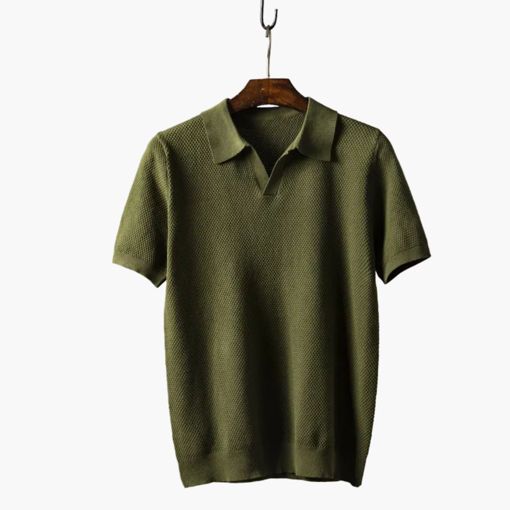 Men's Collared Polo and Pleated Shorts Set