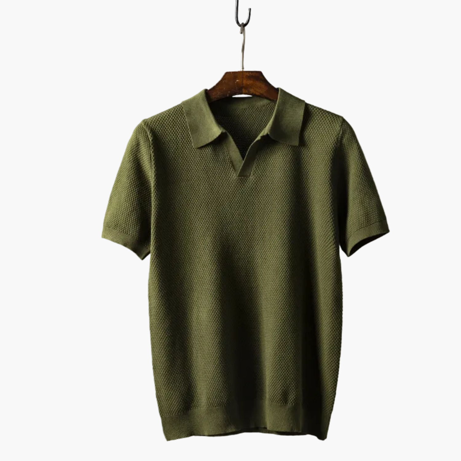 Men's Collared Polo and Pleated Shorts Set