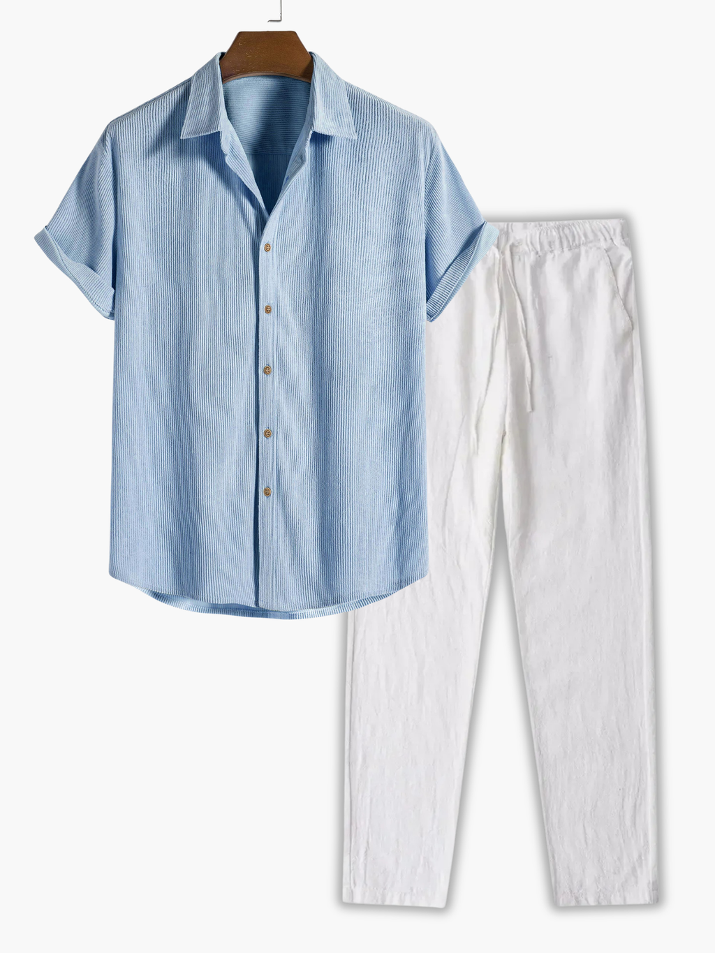 Men's Collared Shirt Set