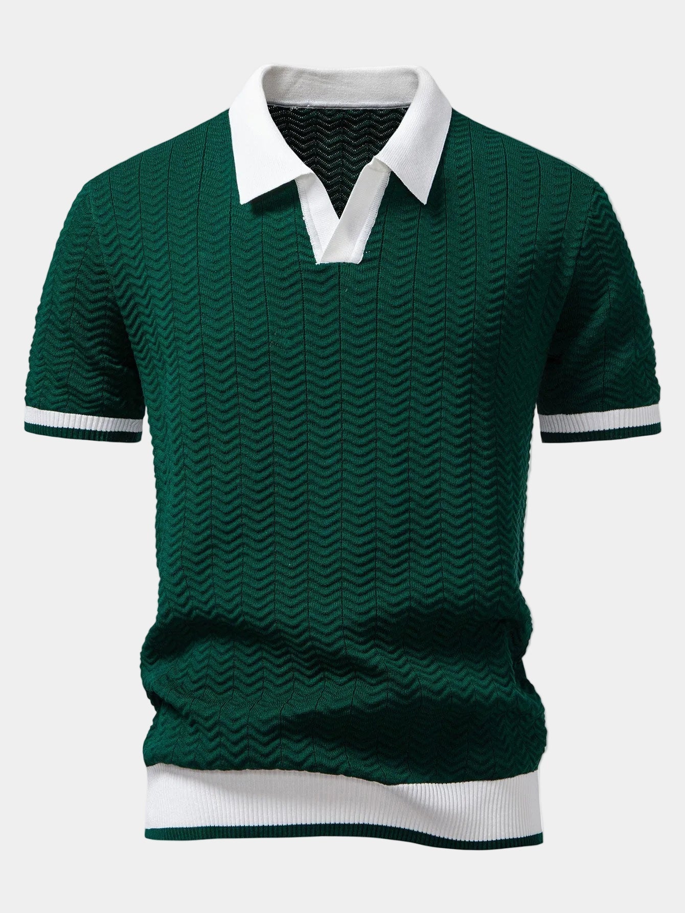 Men's Contrast Collar Polo Shirt
