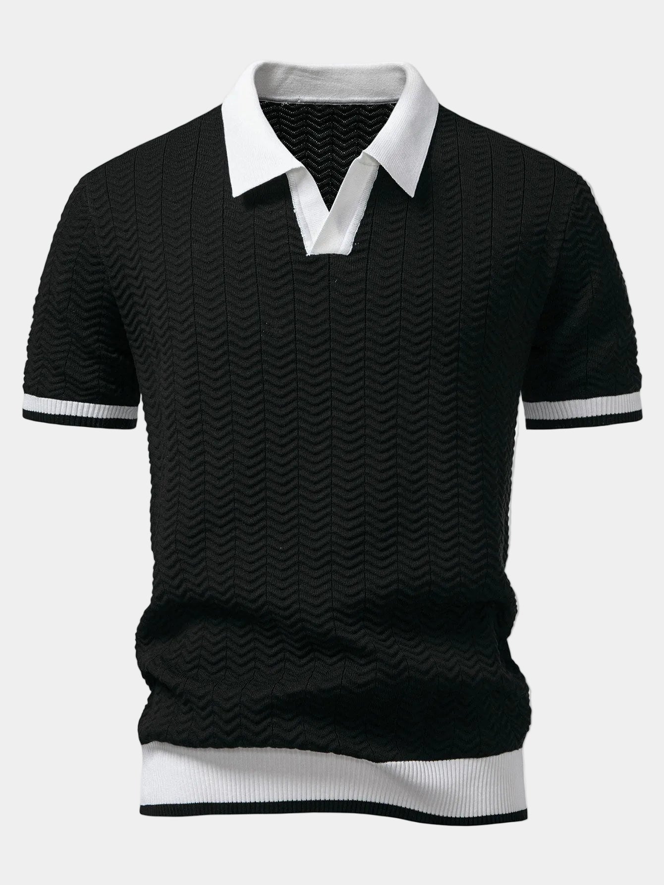Men's Contrast Collar Polo Shirt