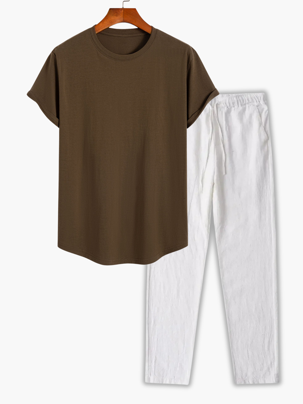 Men's Crew Neck T-Shirt and Drawstring Trousers Set
