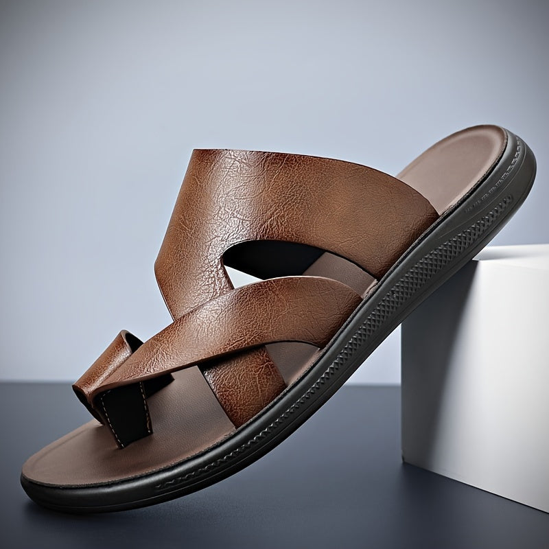 Men's Cross Strap Toe Loop Sandals