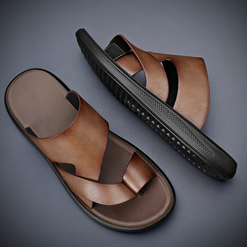 Men's Cross Strap Toe Loop Sandals