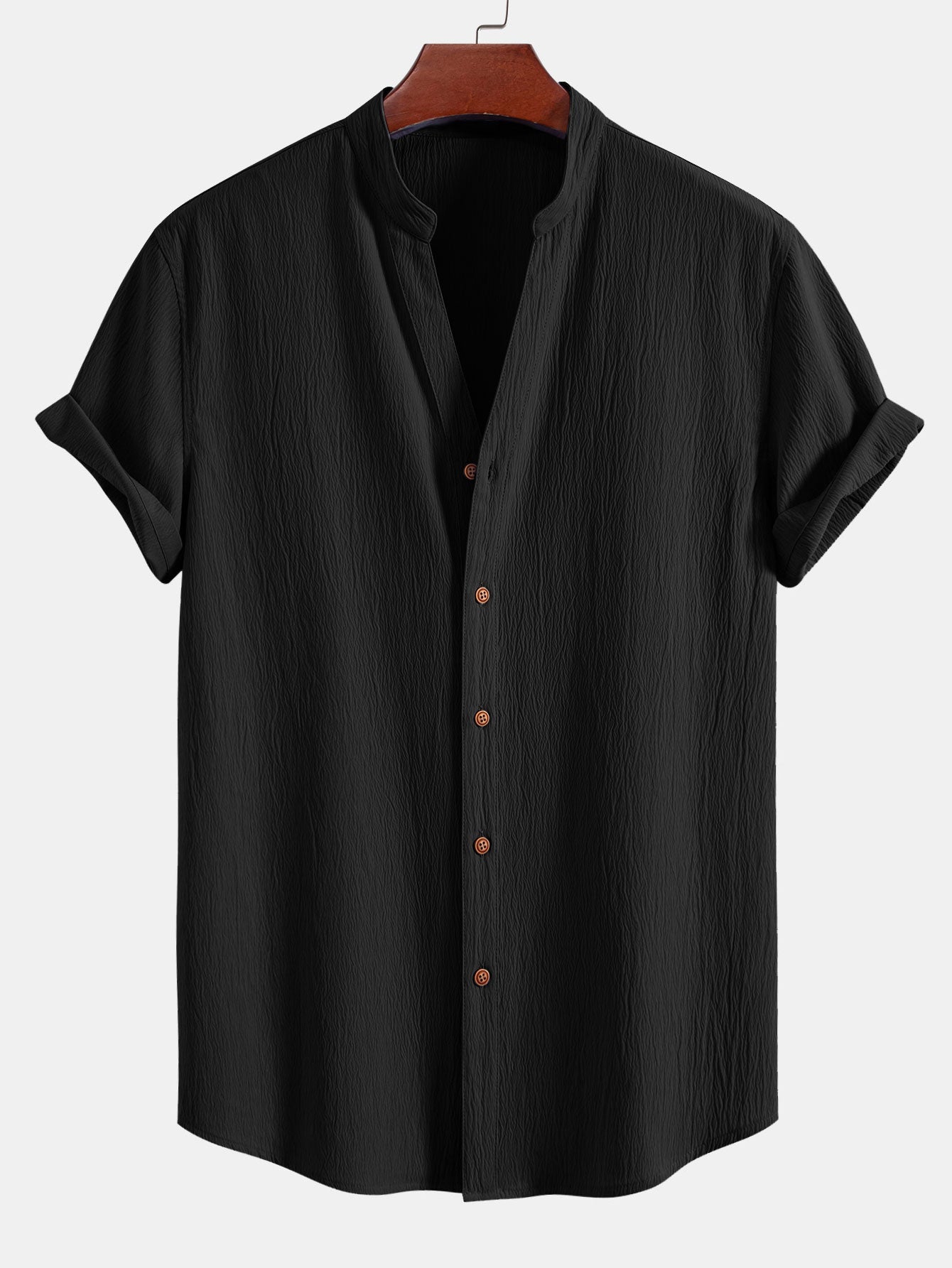 Men's Grandad Collar Shirt Set