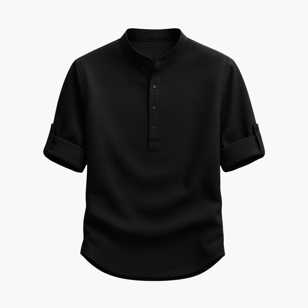 Men's Henley Shirt and Cargo Shorts Set