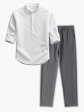 Men's Henley Shirt and Trousers Set