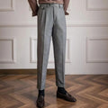 Men's Herringbone Pleated Trousers