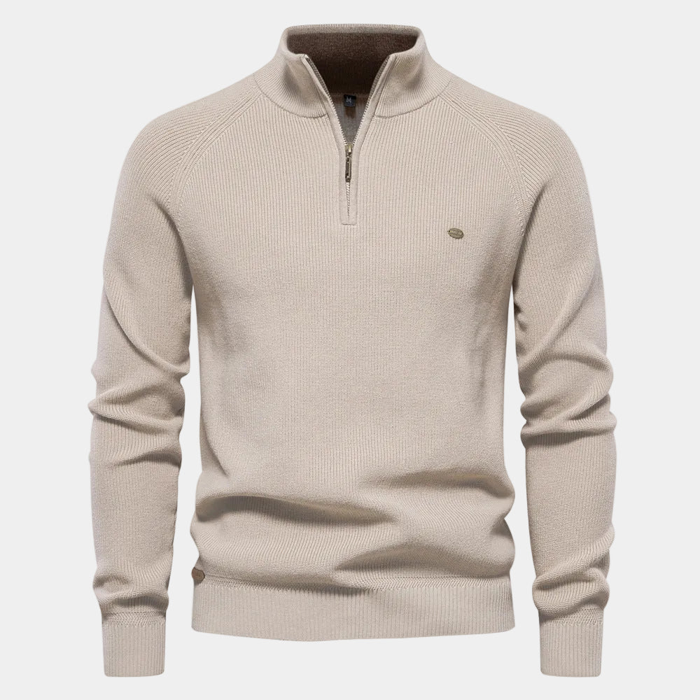 Men's High Neck Quarter-Zip Jumper