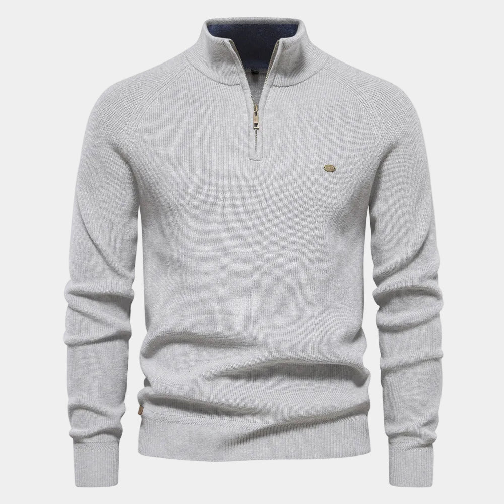 Men's High Neck Quarter-Zip Jumper