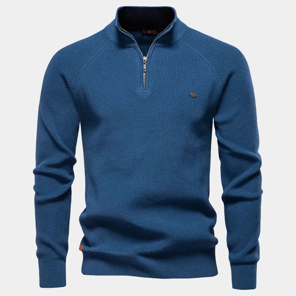 Men's High Neck Quarter-Zip Jumper