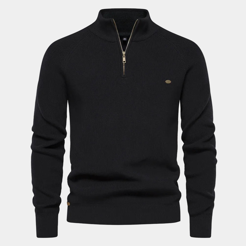 Men's High Neck Quarter-Zip Jumper