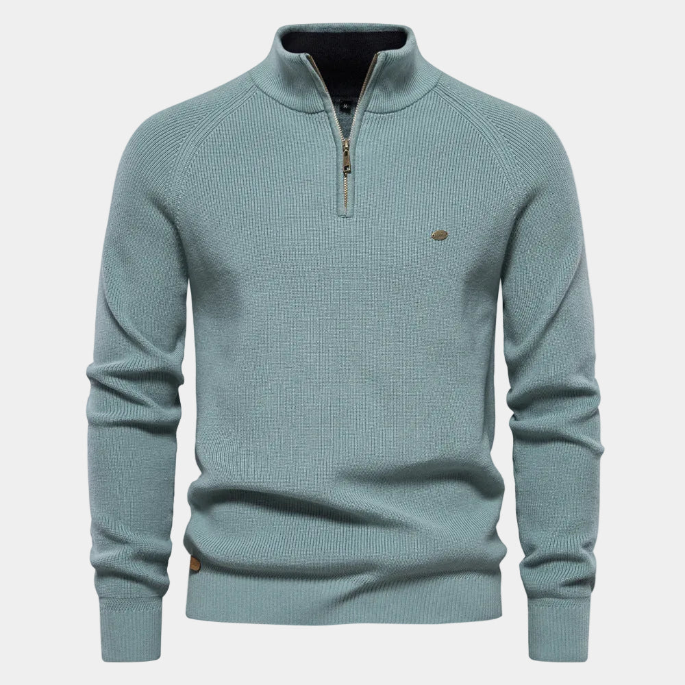 Men's High Neck Quarter-Zip Jumper