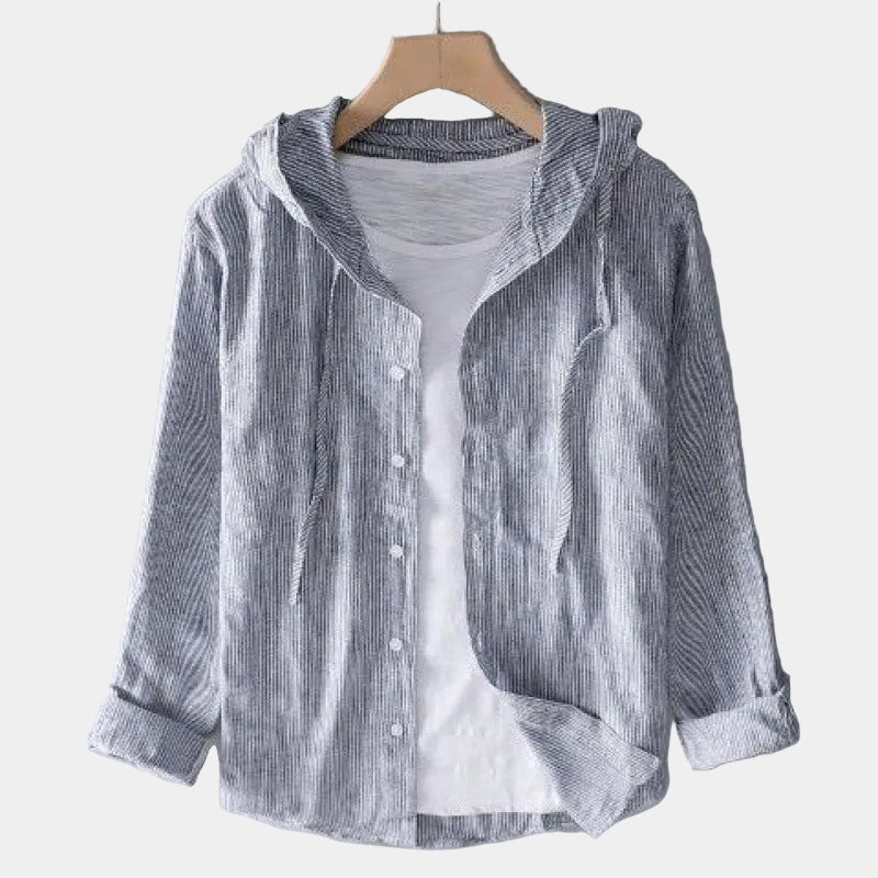 Men's Hooded Striped Shirt