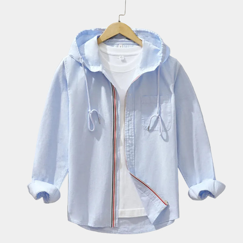 Men's Hooded Zip-Up Shirt