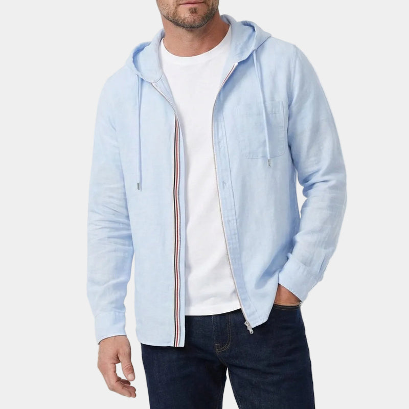 Men's Hooded Zip-Up Shirt