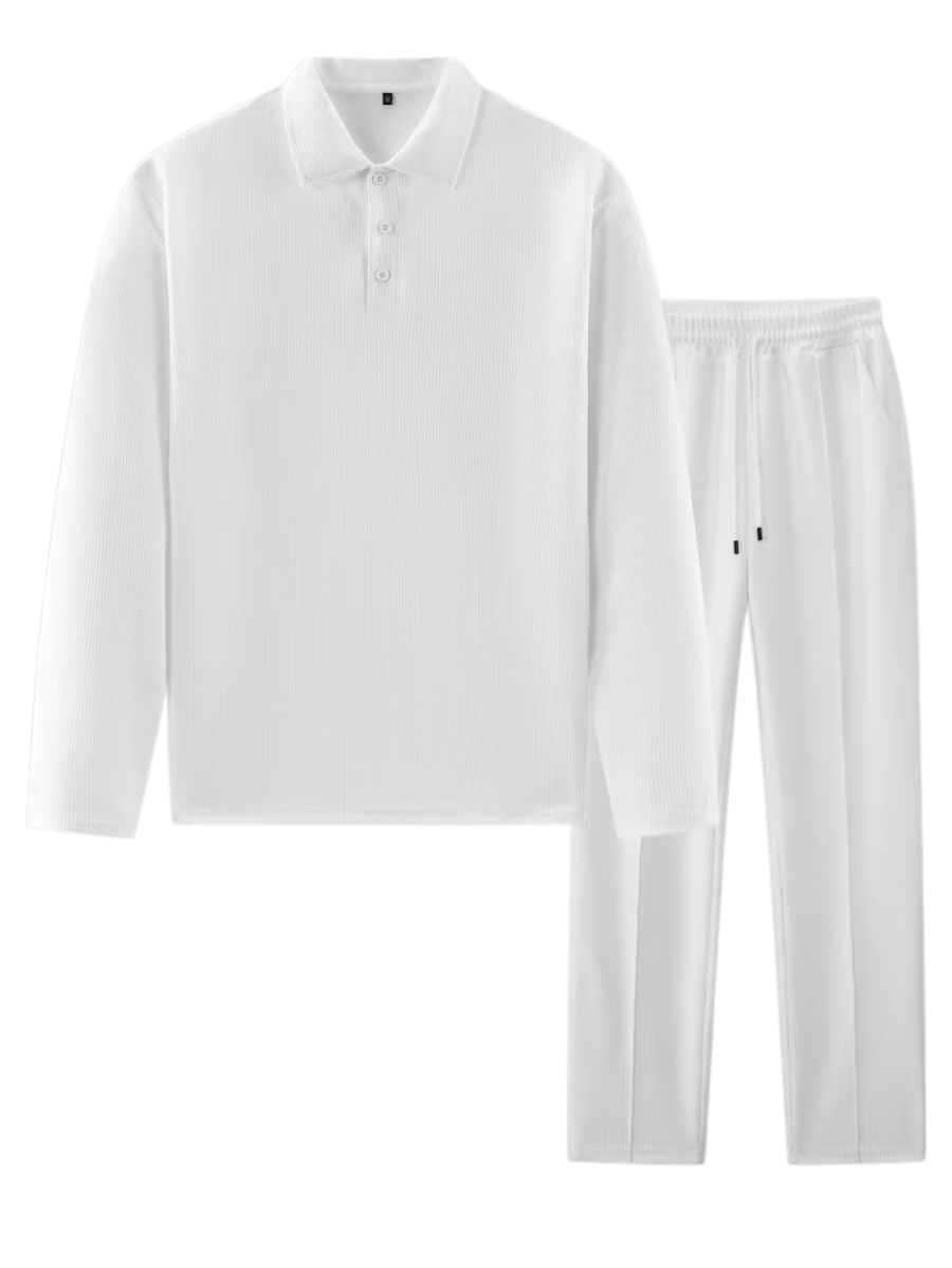 Men's Long Sleeve Polo and Trouser Set