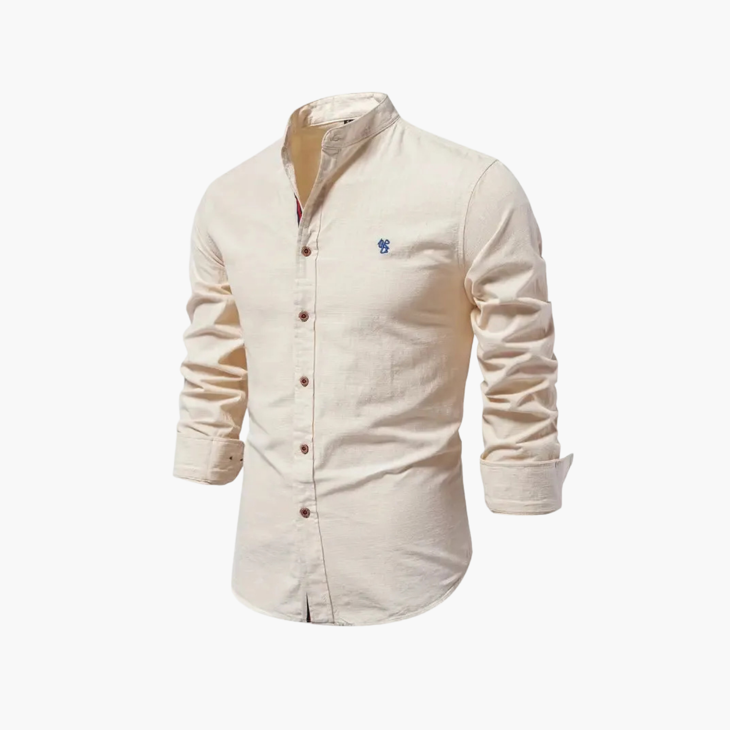 Men's Mandarin Collar Long Sleeve Shirt Set