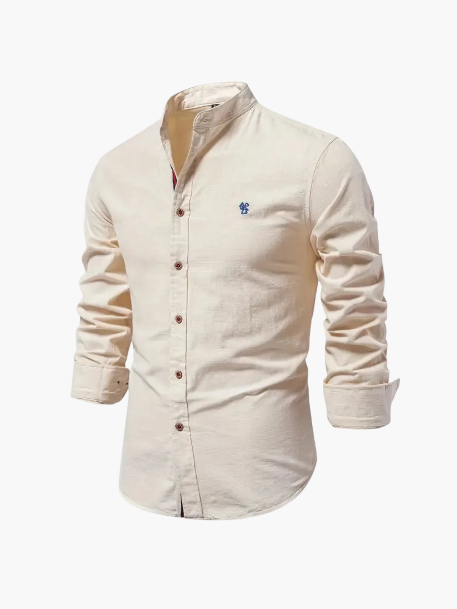 Men's Mandarin Collar Shirt and Trousers Set